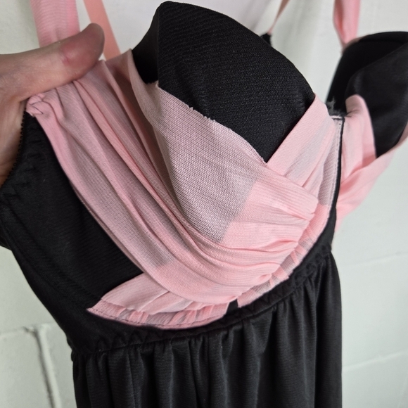 Cacique pink black ruffle coquette babydoll lingerie chemise - Picture 8 of 9
